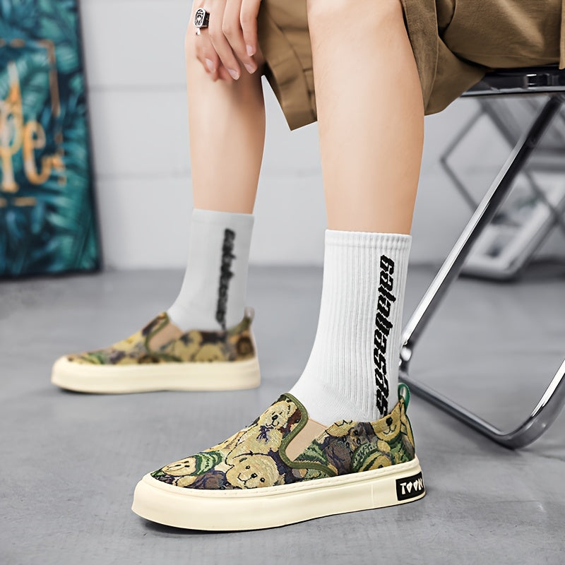 Men's Canvas Loafer Shoes Lightweight Non-slip Slip On Shoes