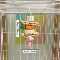 Parrot Corn Husk Grinding Stone Toy Cage Hanging Decoration Swing Molar