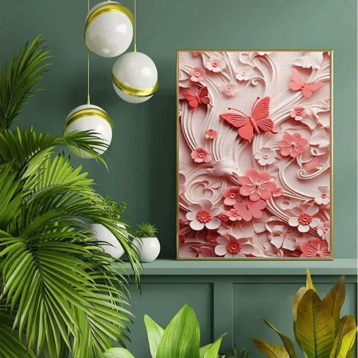 3D Relief Butterfly & Flower Sea Puzzle Romantic Healing Collage