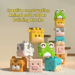 Soft Rubber Building Block Toy Educational Pinch Foot Puzzle Building Block Toy
