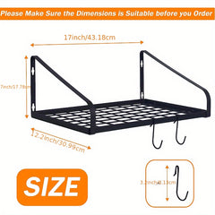 Space Saving Pot and Pan Hanger with 8 Hooks Steel Wall Mounted Rack