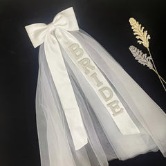 Bridal Veil and Bow Set - Wedding Party Bride Accessory