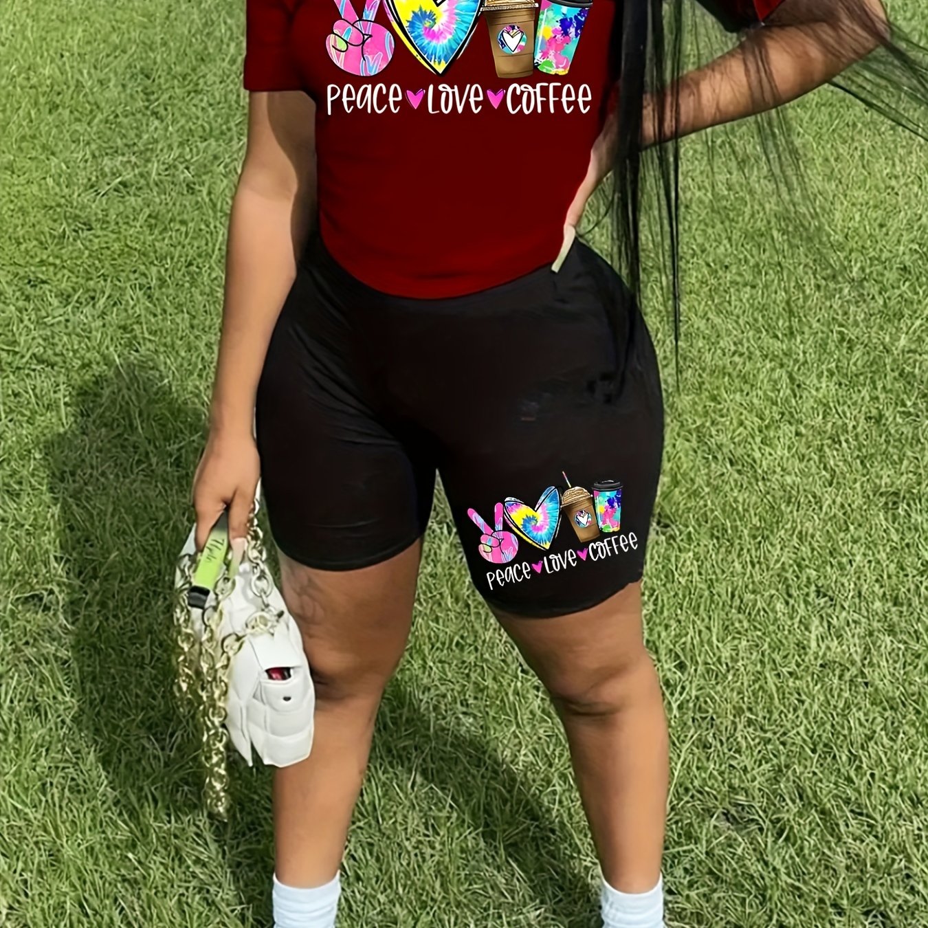 Graphic Tee & Shorts Outfit Set
