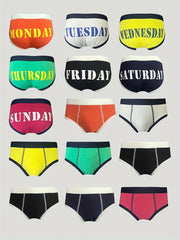 7 Pcs Boy's Boxer Briefs SUNDAY TO SATURDAY Print