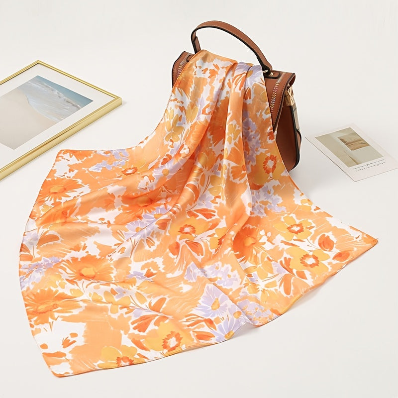 Floral Pattern Printed Vintage Scarves Small Headband Scarf Headscarf
