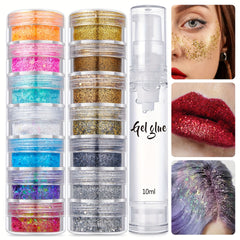 Glitter Powder & Gel for Face, Body, Hair - DIY Rave, Halloween, Slime