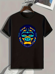 Monster Print Men's Graphic T-shirt for Summer