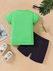 Boys Dino Easter Egg Off-road Vehicle Print Outfit Set