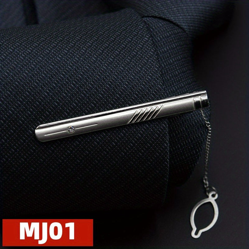 Men's Formal Silver Tie Clip Business Collar Clip