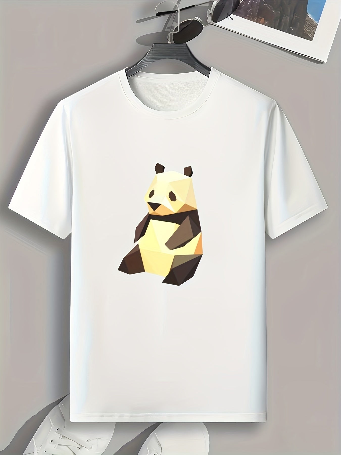 Panda Pattern Print Men's Graphic T-shirt for Summer