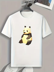 Panda Pattern Print Men's Graphic T-shirt for Summer
