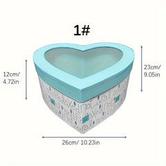 Heart Shape Gift Wrapping Box Set, Small Medium Large Sizes