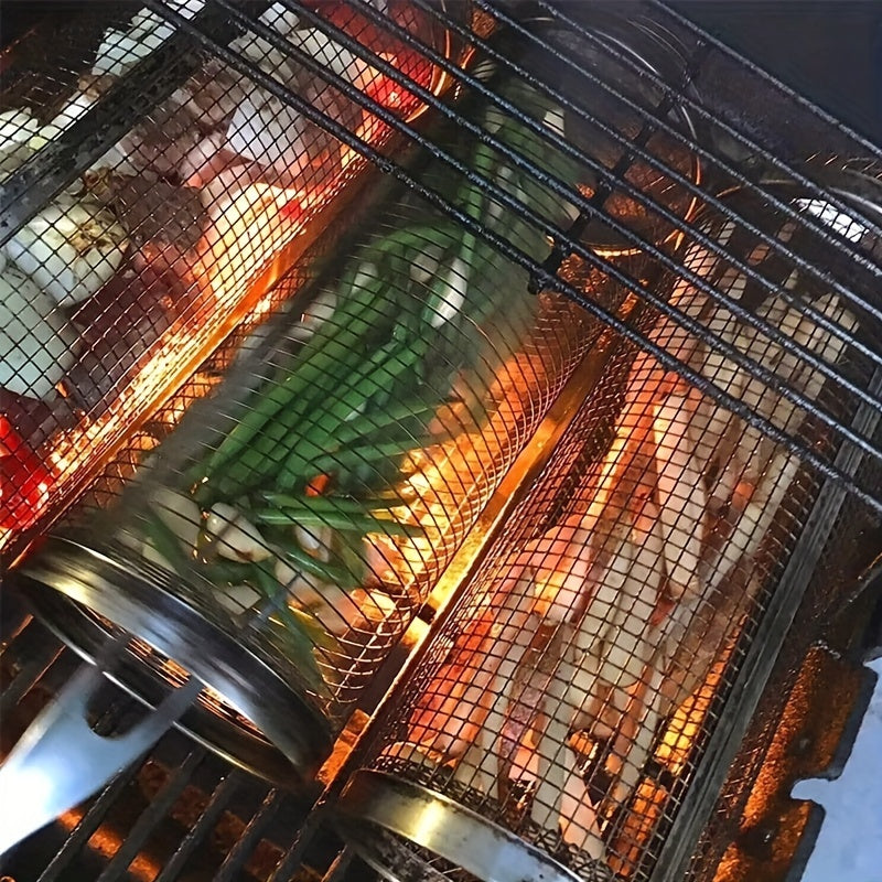 Round BBQ Basket for Grilling Vegetables & Fruits