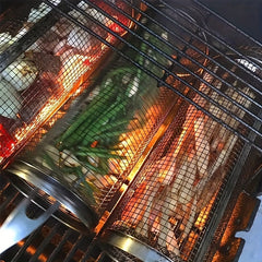 Round BBQ Basket for Grilling Vegetables & Fruits