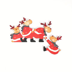 Christmas Wooden Door Frame Decorations Reindeer Santa Claus