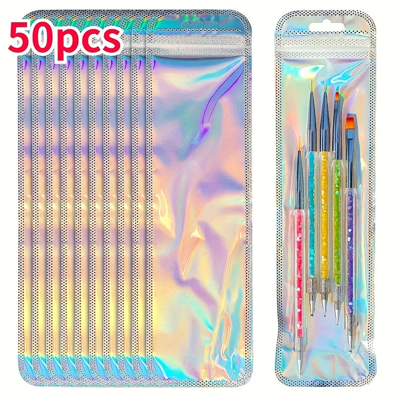 50pcs Translucent Plastic Ziplock Bags for Beauty and Acne Tools