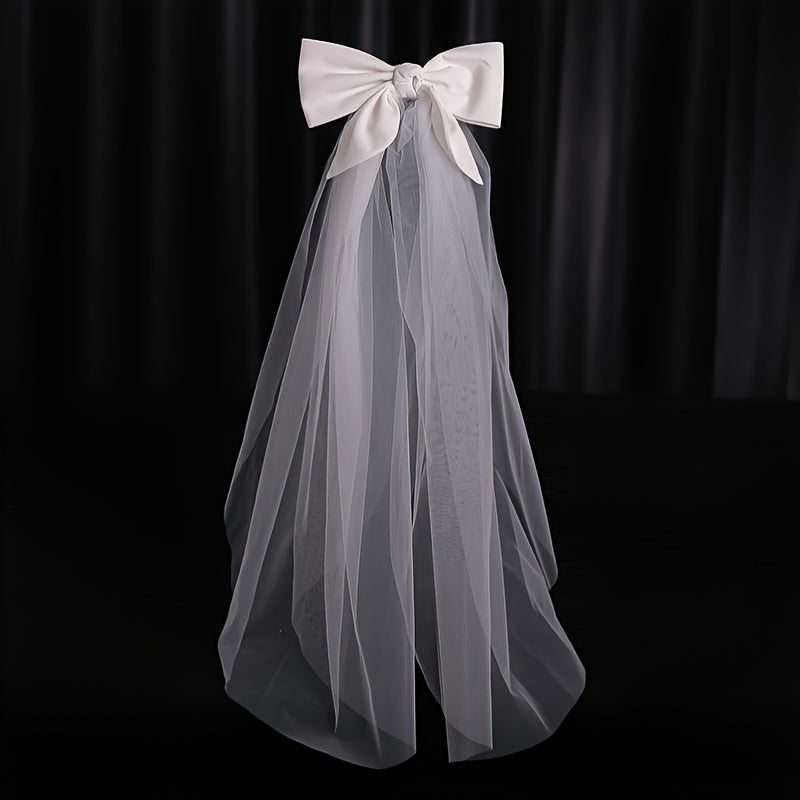 Bridal Veil Lace Tulle Wedding Bridal Veil +Bowknot