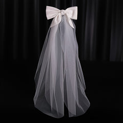 Bridal Veil Lace Tulle Wedding Bridal Veil +Bowknot