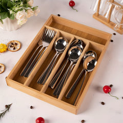Bamboo Storage Tray 5 Compartment Organizer