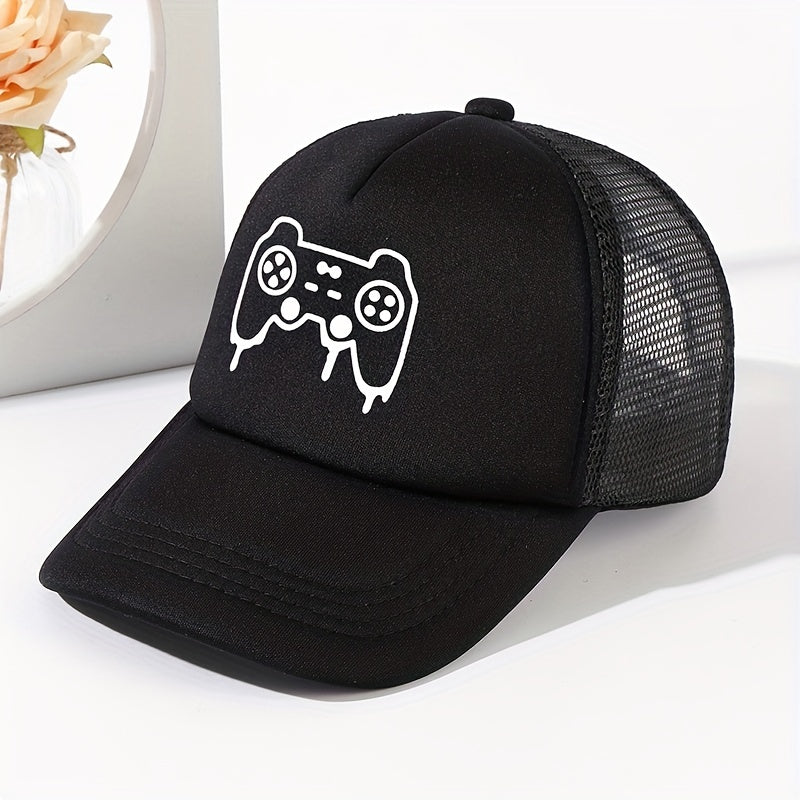 Game Machine Print Baseball Cap Sunshade Mesh Peaked Cap