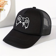 Game Machine Print Baseball Cap Sunshade Mesh Peaked Cap