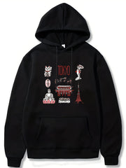 Maneki neko Bodhisattva Pavilion Tokyo Sushi Print Men's Hoodie