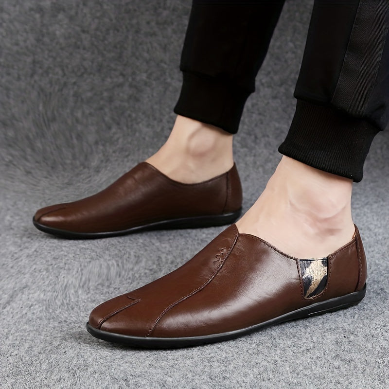 Men's Leather Loafer Shoes Comfy Slip On Shoes