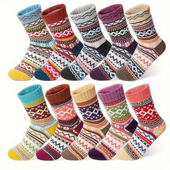 10 Pairs Vintage Ethnic Style Crew Socks