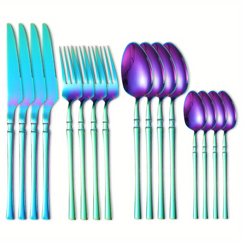 16pcs Stainless Steel Cutlery Set for Dining and Desserts