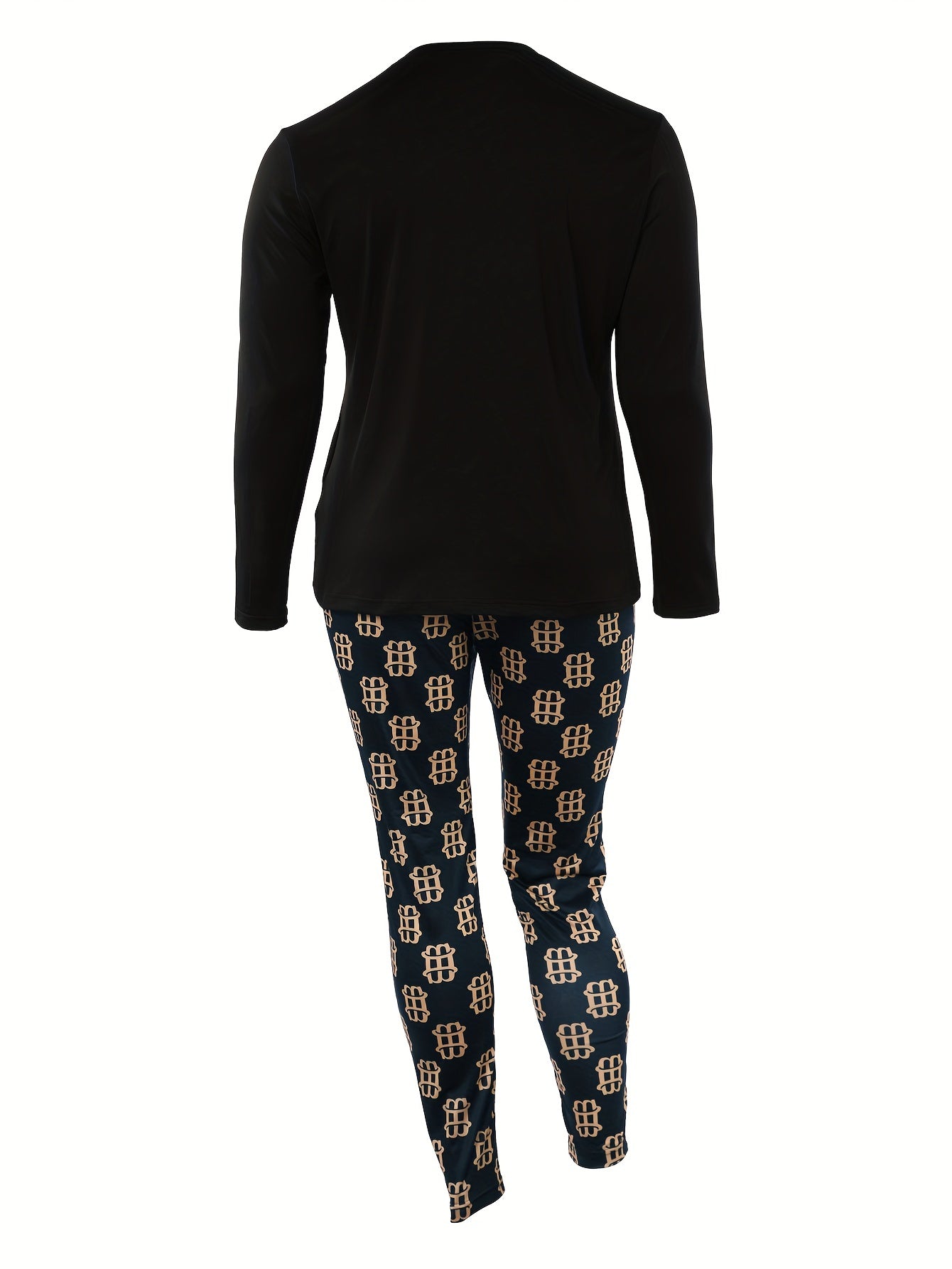 Women's Plus Slogan Long Sleeve Top & Leggings Set
