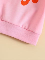 Girls Letter Print Long Sleeve Sweatshirt