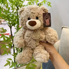 Memorable Keepsake Teddy Bear Plush Toy Soft Polyester Deep Brown Ivory