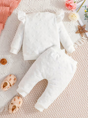 Baby Girl's Love Star Graphic Long Sleeve Top & Trousers Set