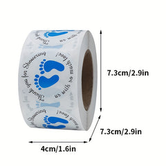 500pcs 38mm Round Foot Thank You Self Adhesive Label Roll