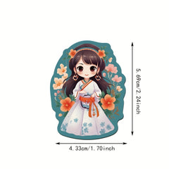 50pcs Ancient Costume Flower God Waterproof Stickers for Han