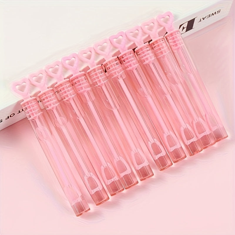 12pcs Love Heart Wand Tube Bubble Soap Bottle Wedding Birthday Party Decoration