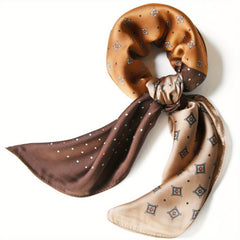 Classic Printed Square Scarf Bandana Silk Neckerchief Women