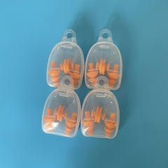 4 Pairs Swimming Earplugs & Nasal Clips, Noise Reduction for Sleep & Swim