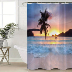 Beach Landscape Shower Curtain Waterproof Bathroom Decor