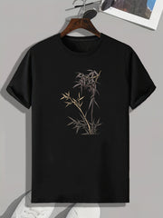 Bamboo Print Men's Graphic T-shirt Casual Tee For Summer