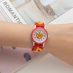 Boys Cartoon Soccer Silicone Sports Watch Decorative Accessory