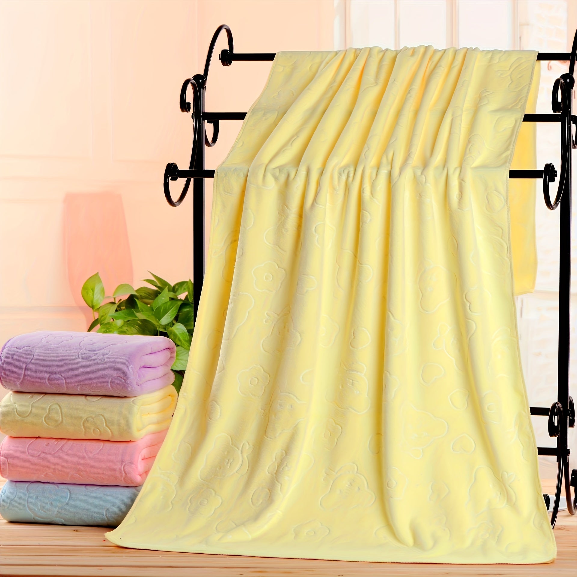 110g Sports Embossed Yoga Towel Soft Non-shedding Towel for Gym Training