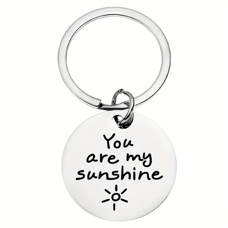 Romantic 'YOU ARE MY SUNSHINE' Stainless Steel Couple Keychain
