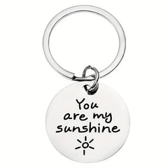 Romantic 'YOU ARE MY SUNSHINE' Stainless Steel Couple Keychain