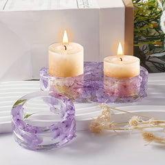 Crystal Epoxy Resin Silicone Mold Candle Holder Home Decoration