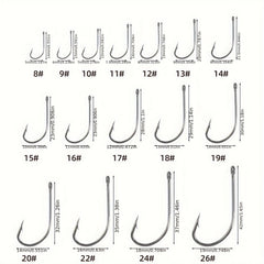 300-500 Mix Sizes Fishing Hooks Long Shank Sea Bass Tackle