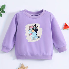 Baby Puppy Print Sweatshirt Long Sleeve Pullover