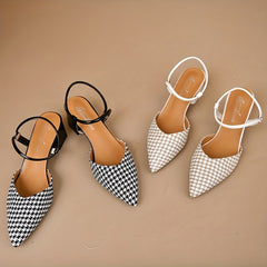 Women's Colorblock Ankle Strap Sandals Block Heel Shoes
