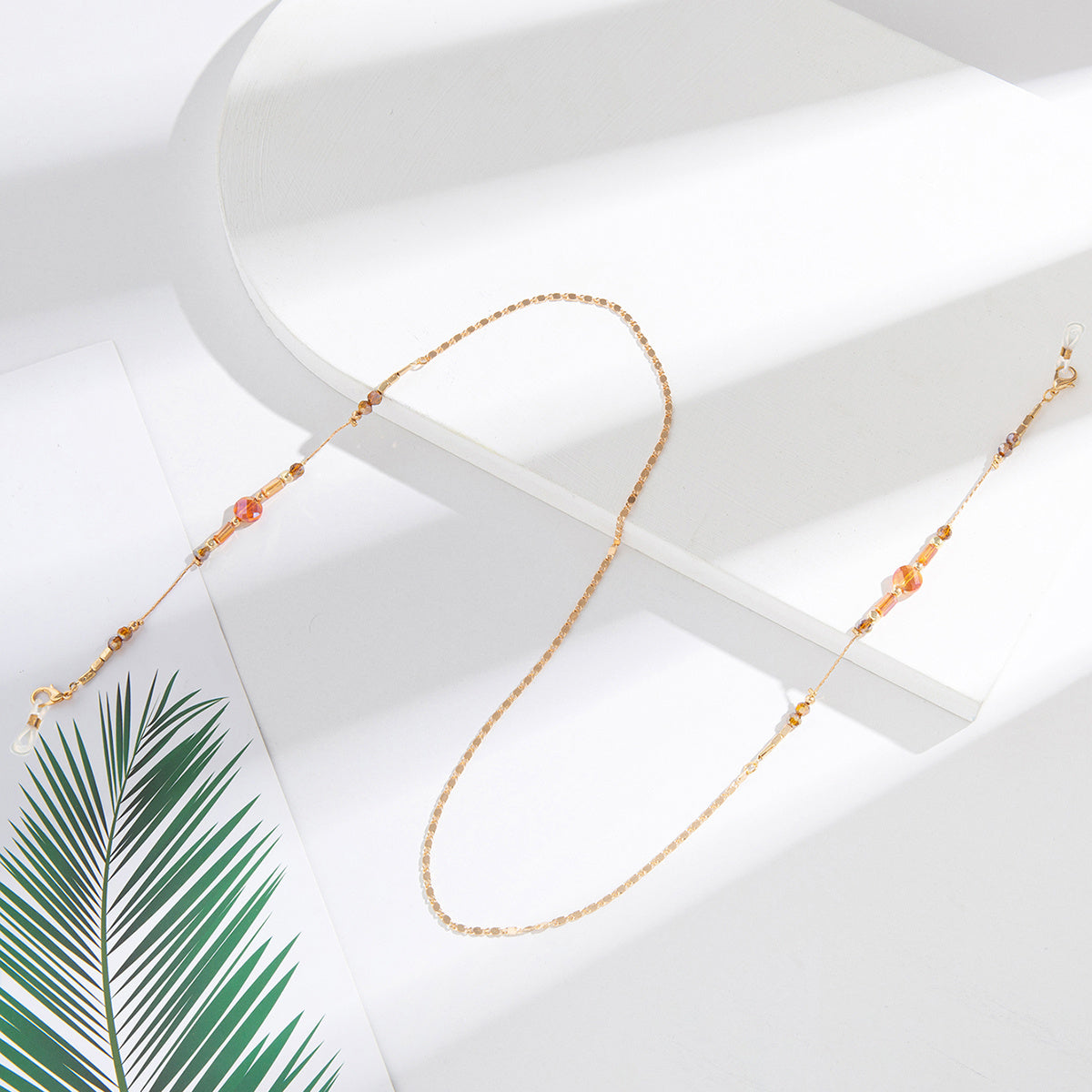 Golden Beaded Sunglass Lanyard Necklace For Glasses