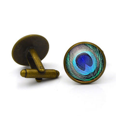 Feather Time Gem Steel Cufflinks
